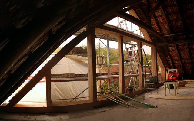 Fachwerkgiebelwand aus Douglasie auf Maß